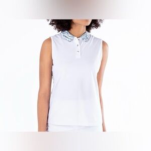 Women’s‎ NVO Shayla White sleeveless GOLF Polo size small NWT